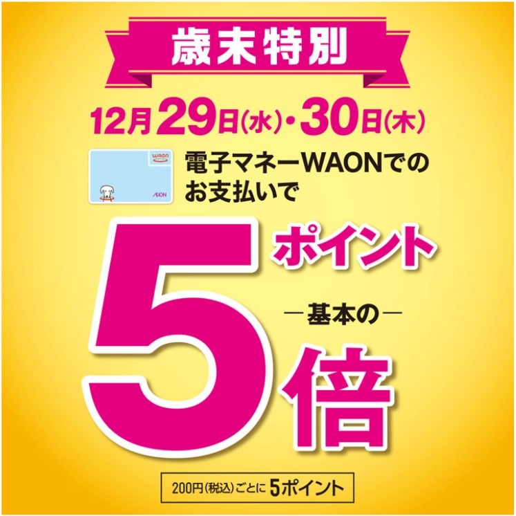 電子マネーWAONが基本の5倍