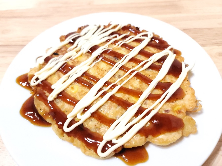 たっぷりコーンのお好み焼き