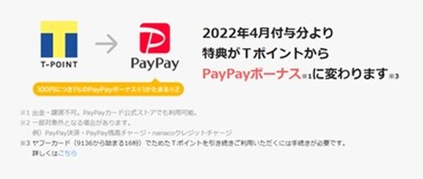 paypayボーナスに変わります