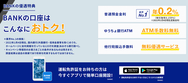 バンクの優遇特典