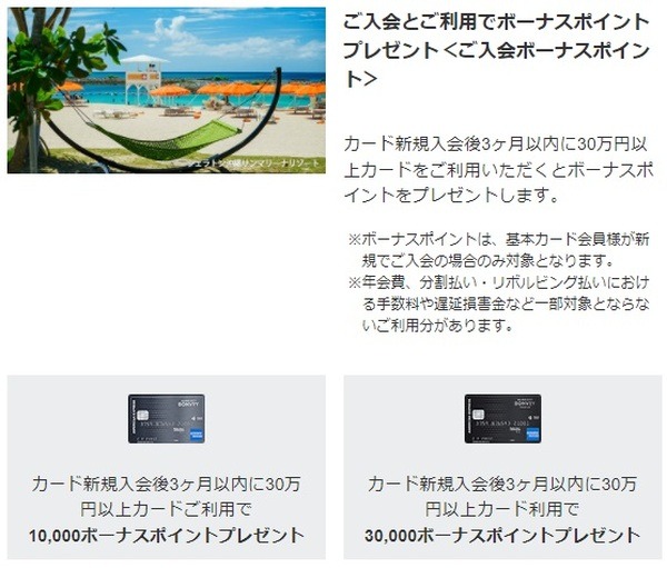 マリオットボンヴォイ・アメックスの入会キャンペーン