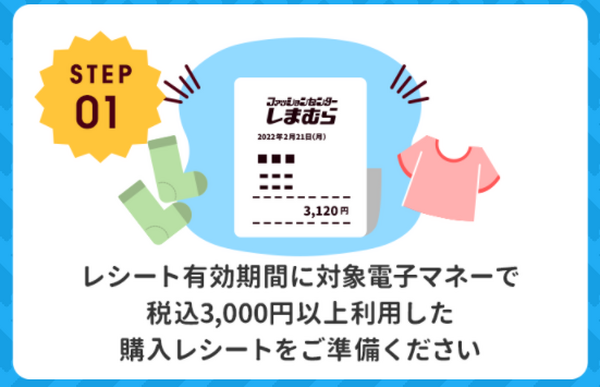 2/21～【しまむら】「春の電子マネー祭！」対象の電子マネー決済で「共通商品券」が当たるチャンス