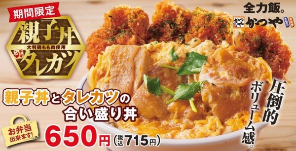 親子丼とタレカツの合い盛り丼