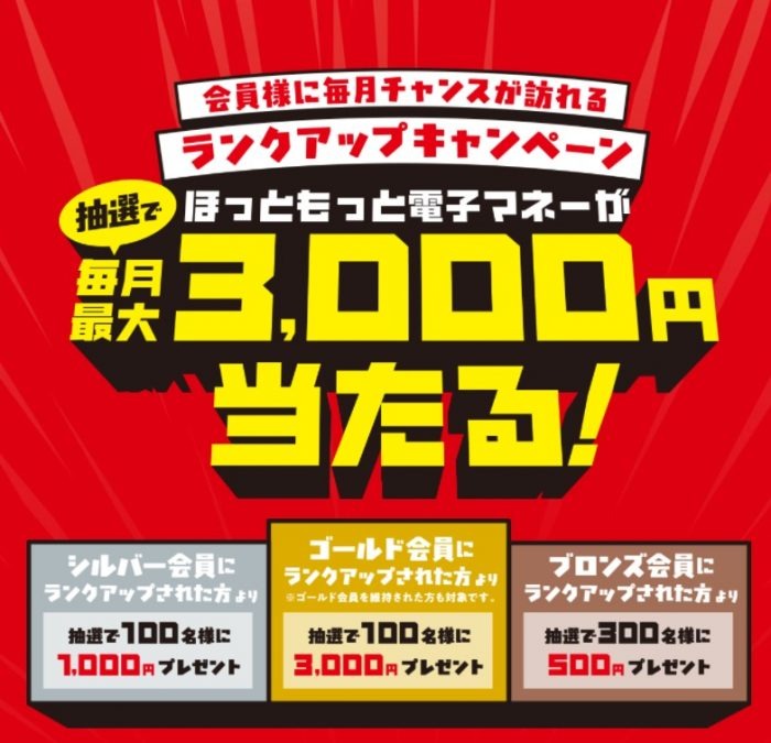 ほっともっとのランクアップキャンペーン
