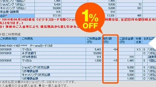 請求時に自動で1%オフ
