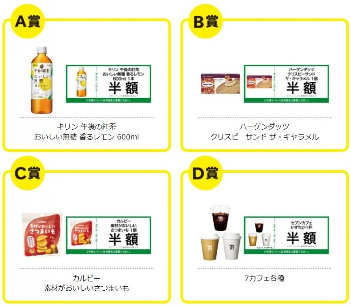 半額クーポンの対象商品