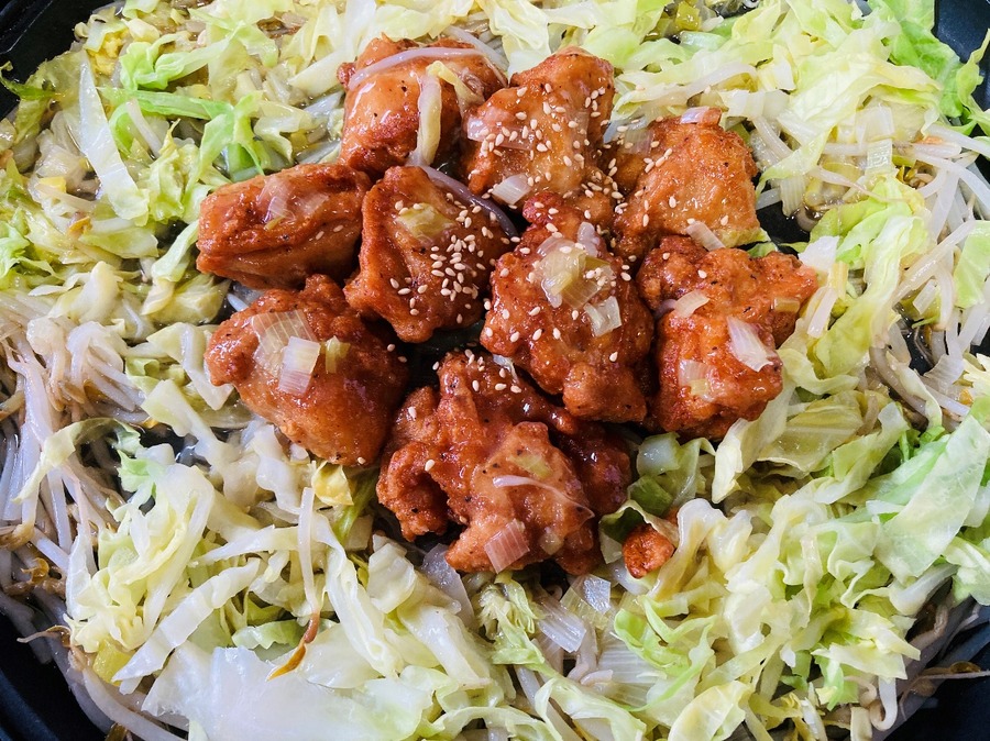 冷凍から揚げでネギ塩チキン