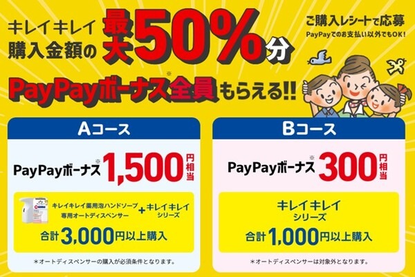 対象のキレイキレイ商品を購入し、そのレシートの写真をサイトからアップロードするキャンペーン
