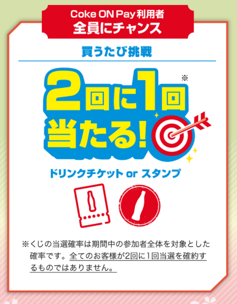 2回に1回ドリンクチケットorスタンプ