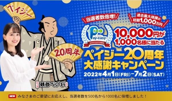 税金などの納付で1万円が当たるチャンス