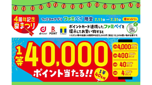 「ファミペイ」でお得祭り　4万ポイント・100万円相当のチャンス　宮崎・鹿児島では15%還元