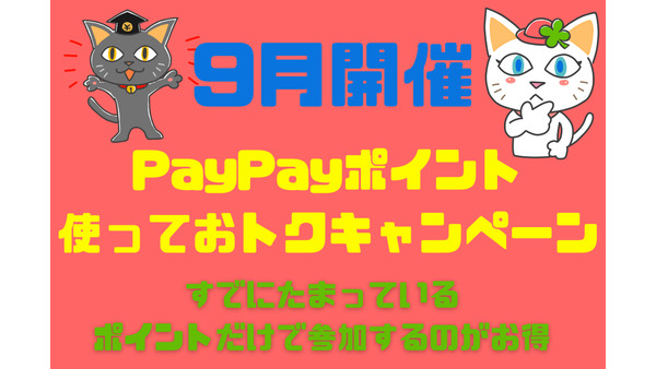 9月開催「PayPayポイント使っておトクキャンペーン」に備えて買い物するのはお得ではありません　すでにたまっているポイントだけで参加しましょう 画像