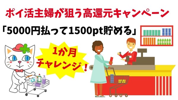 「5000円払って1500pt貯める」1か月チャレンジ（2024年6月）　ポイ活主婦が狙う高還元キャンペーン 画像