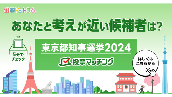 東京都知事選2024　投票マッチングで有権者の関心を分析 画像