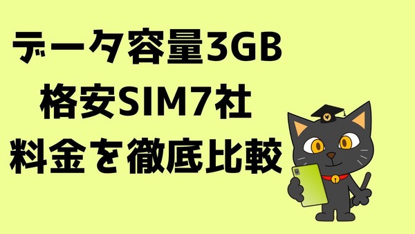 データ容量3GBの格安SIM7社の料金を徹底比較！最もお得な料金で利用できるのはどこ？ 画像