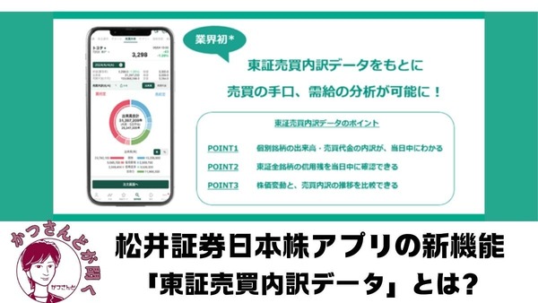 【業界初】「信用買残が無料で分かる？」需給の分析が可能になる新機能について松井証券に聞きました