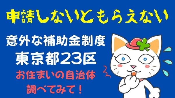 申請しないともらえない「意外な補助金制度」東京23区7選 画像