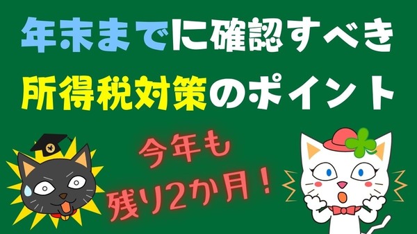 今年も残り2か月。年末までに確認すべき所得税対策のポイント 画像