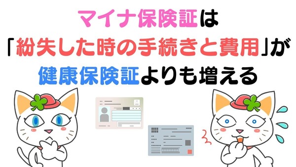 マイナ保険証は「紛失した時の手続きと費用」が健康保険証よりも増える 画像