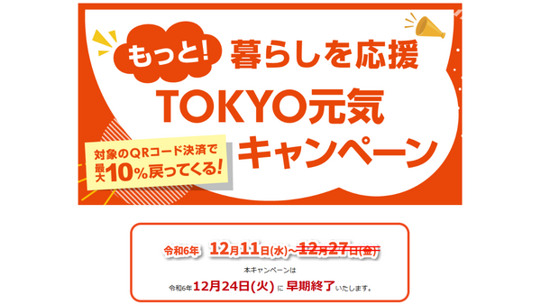 やっぱり…早期終了「TOKYO元気キャンペーン」24日まで 画像