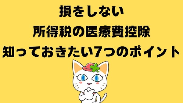 【損をしない】所得税の医療費控除、知っておきたい7つのポイント 画像