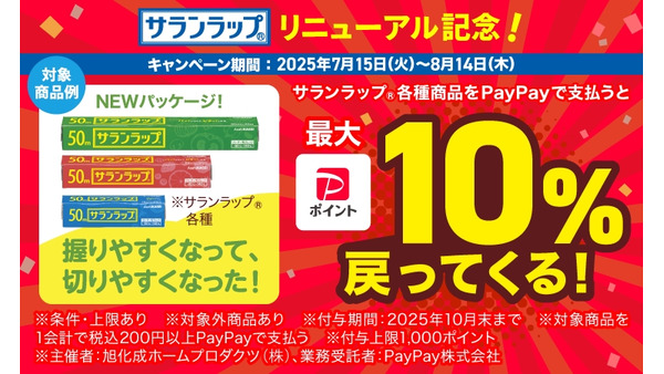 【PayPay】最大1,000円還元も!? サランラップ買うなら薬局で！ 画像