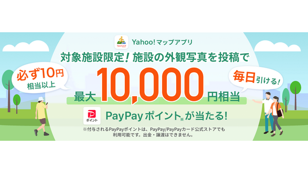 【LINEヤフー】施設の写真投稿で最大1万円相当PayPayポイント獲得！？