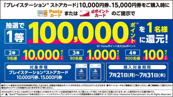 【ローソン】プレイステーションストアカード買うなら今！最大10万ポイントGETチャンス 画像