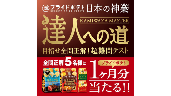 【湖池屋】「日本の神業」新シリーズ＆32袋が手に入るキャンペーン 画像