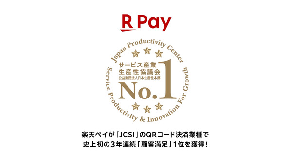楽天ペイ驚愕の3連覇！QRコード決済業種でJCSI顧客満足度調査1位に 画像