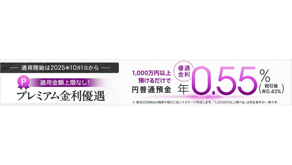 auじぶん銀行の普通預金が業界最高水準の金利に？キャンペーンも実施中 画像