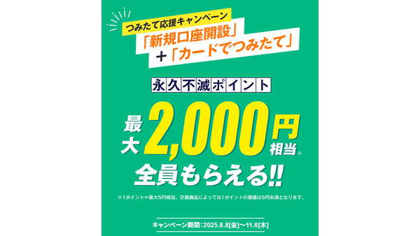 セゾン投信×クレディセゾン「カードでつみたて」利用者に2,000円相当のポイント付与 画像