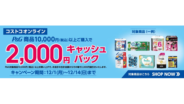 【コストコ】超お得な2千円キャッシュバックキャンペーン！おすすめの対象商品5選（12月14日まで） 画像