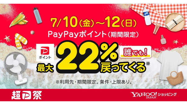 Yahoo!ショッピング「超PayPay祭」で最大22％ポイント還元の条件とは？ 画像