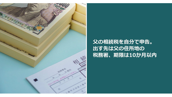父の相続税を自分で申告。出す先は父の住所地の税務署、期限は10か月以内 画像
