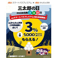 【auスマプレ】三太郎の日はかんたん決済で3%還元　au PAYカードからの残高チャージでクーポン当たる