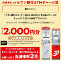 セブン銀行ATMでの3,000円以上チャージで2,000円分もらえるチャンス