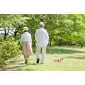 犬と散歩する老夫婦