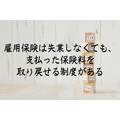 雇用保険は失業しなくても、 支払った保険料を取り戻せる制度がある