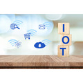 <p>Internet of things concept, IOT on wooden cubes and inter net of thing icon over blur background, technology and lifestyle</p>