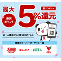 楽天ペイでは5％還元されます