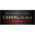 最大3万円分プレゼント