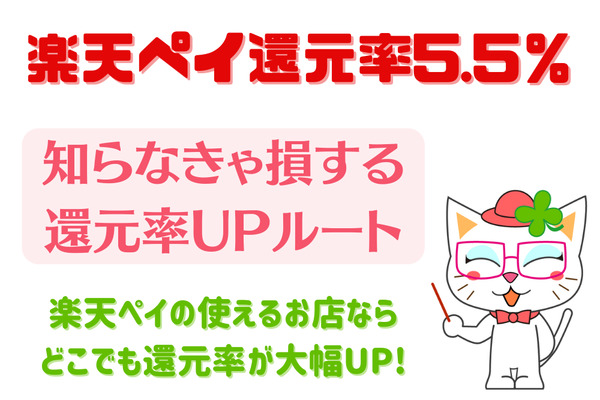 【楽天ペイ】還元率5.5％　知らなきゃ損する還元率UPルート 画像