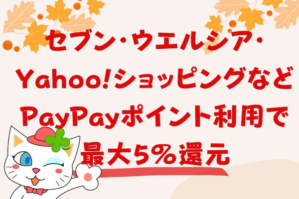 セブン・ウエルシア・Yahoo!ショッピングなどでのPayPayポイント利用で最大5%還元　ポイントを貯めておこう 画像