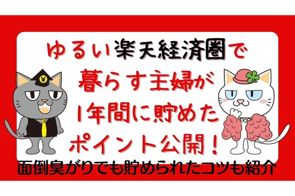 ゆるい楽天経済圏で暮らす主婦が1年間に貯めたポイント公開！　面倒臭がりでも貯められるコツは 画像