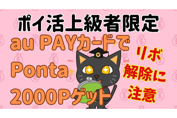 【ポイ活上級者向け】au PAYカードのあらかじめリボ2000Pキャンペーン攻略法！注意点を押さえれば手数料なし 画像