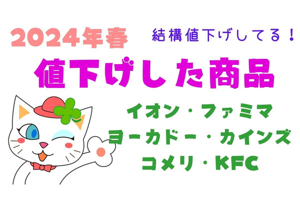 【2024年春、結構値下げしてる！】イオン・ファミマ・ヨーカドー・カインズ・コメリ・KFC 画像
