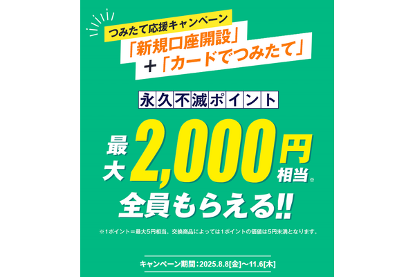 セゾン投信×クレディセゾン「カードでつみたて」利用者に2,000円相当のポイント付与 画像