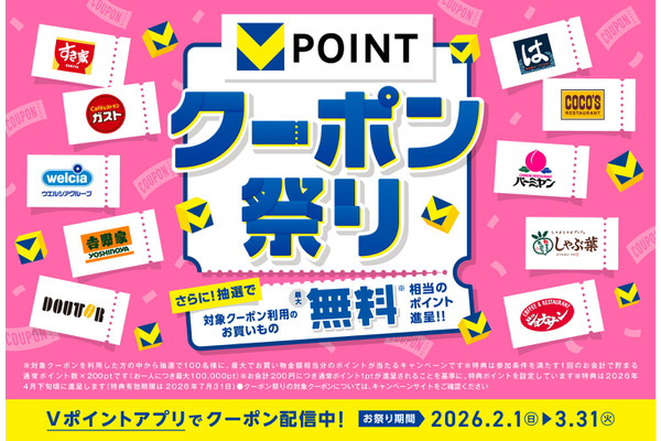 Vポイントが毎週2倍＆最大10万pt付与される「クーポン祭り」 画像