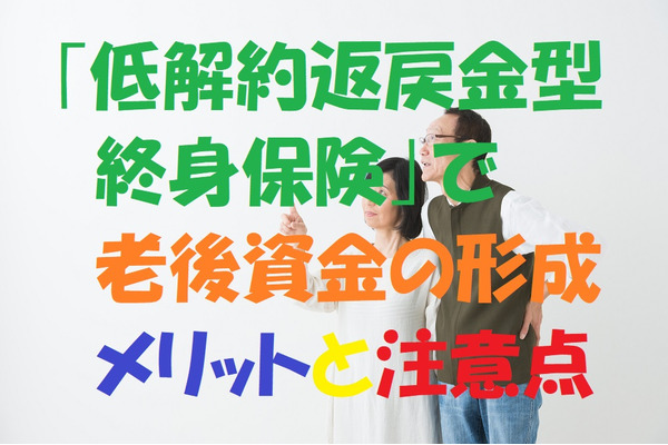 「低解約返戻金型終身保険」で老後資金の形成　メリットと注意点を解説 画像
